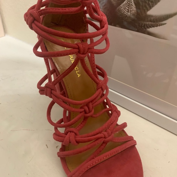 Plum Knotted Block Heels fit a 7.5 - Picture 7 of 7